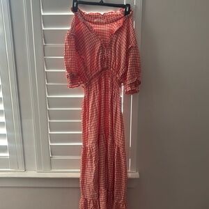Orange Plaid Max Studio Dress